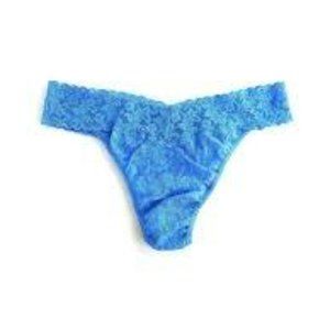 hanky panky original high rise lace thong panty OS bright blue